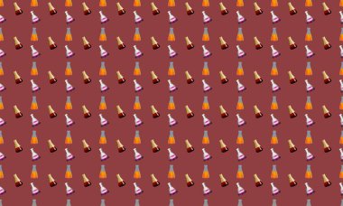 Farklı aksesuarlara sahip renkli arkaplan