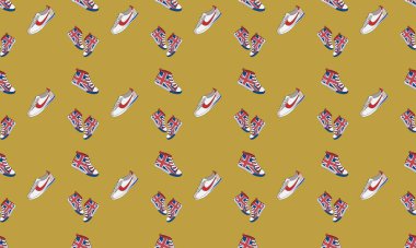 Farklı aksesuarlara sahip renkli arkaplan