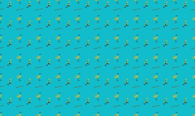 Farklı aksesuarlara sahip renkli arkaplan