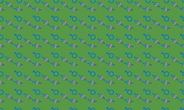 Farklı aksesuarlara sahip renkli arkaplan