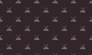 Farklı aksesuarlara sahip renkli arkaplan