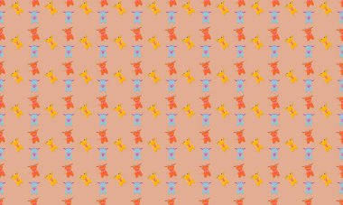 Farklı aksesuarlara sahip renkli arkaplan