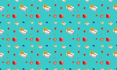 Farklı aksesuarlara sahip renkli arkaplan