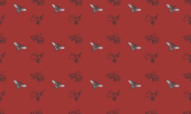 Farklı aksesuarlara sahip renkli arkaplan