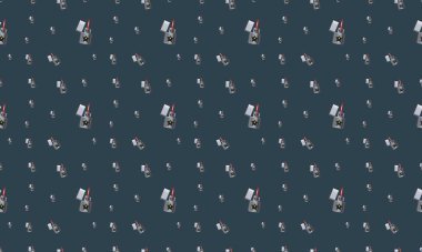 Farklı aksesuarlara sahip renkli arkaplan