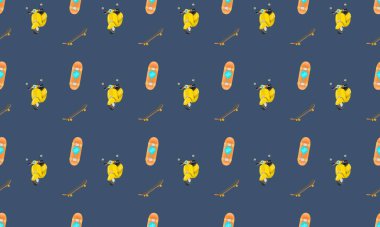 Farklı aksesuarlara sahip renkli arkaplan