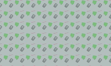 Farklı aksesuarlara sahip renkli arkaplan