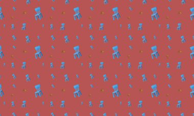 Farklı aksesuarlara sahip renkli arkaplan