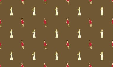 Farklı aksesuarlara sahip renkli arkaplan