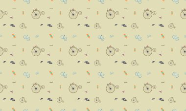 Farklı aksesuarlara sahip renkli arkaplan