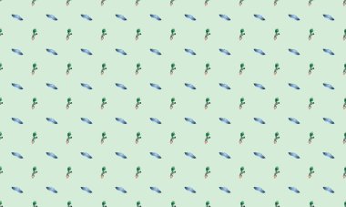 Farklı aksesuarlara sahip renkli arkaplan