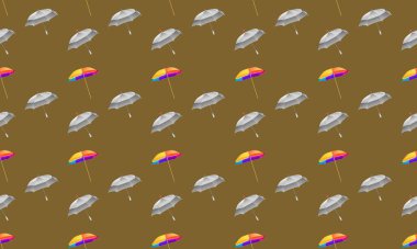 Farklı aksesuarlara sahip renkli arkaplan