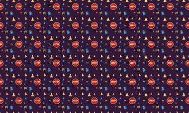 Farklı aksesuarlara sahip renkli arkaplan