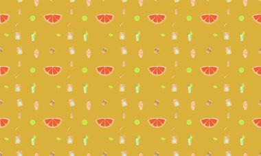 Farklı aksesuarlara sahip renkli arkaplan