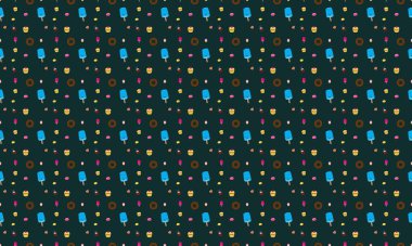 Farklı aksesuarlara sahip renkli arkaplan