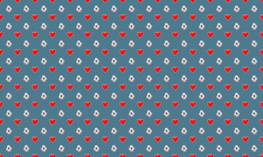 Farklı aksesuarlara sahip renkli arkaplan