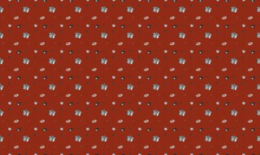 Farklı aksesuarlara sahip renkli arkaplan