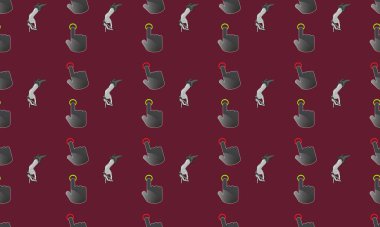 Farklı aksesuarlara sahip renkli arkaplan