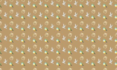 Farklı aksesuarlara sahip renkli arkaplan