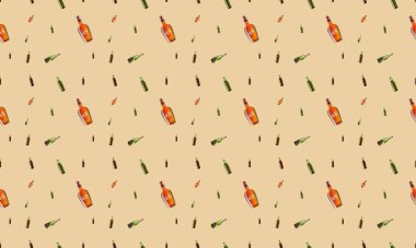 Farklı aksesuarlara sahip renkli arkaplan