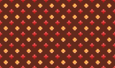 Farklı aksesuarlara sahip renkli arkaplan