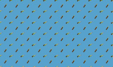 Farklı aksesuarlara sahip renkli arkaplan