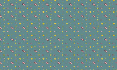 Farklı aksesuarlara sahip renkli arkaplan