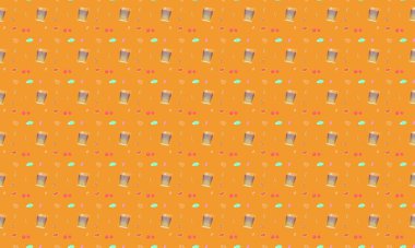 Farklı aksesuarlara sahip renkli arkaplan