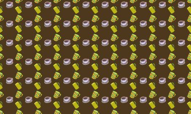 Farklı aksesuarlara sahip renkli arkaplan