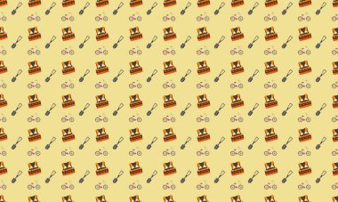 Farklı aksesuarlara sahip renkli arkaplan