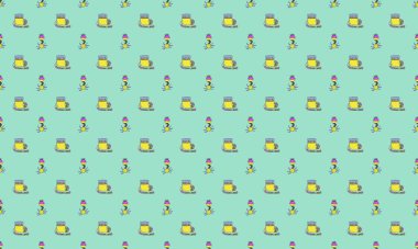 Farklı aksesuarlara sahip renkli arkaplan