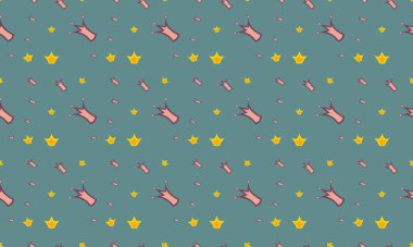 Farklı aksesuarlara sahip renkli arkaplan