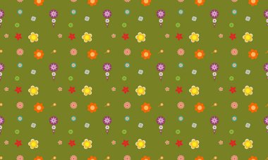 Farklı aksesuarlara sahip renkli arkaplan