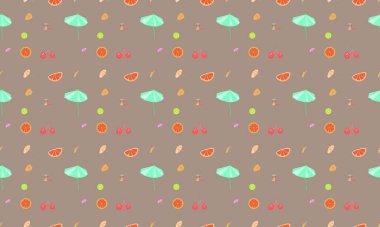 Farklı aksesuarlara sahip renkli arkaplan