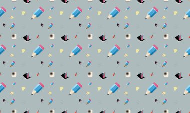 Farklı aksesuarlara sahip renkli arkaplan