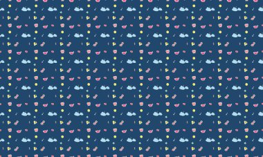 Farklı aksesuarlara sahip renkli arkaplan