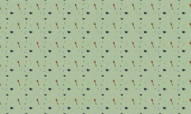 Farklı aksesuarlara sahip renkli arkaplan