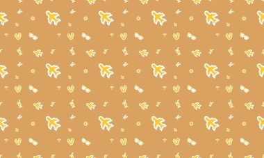 Farklı aksesuarlara sahip renkli arkaplan