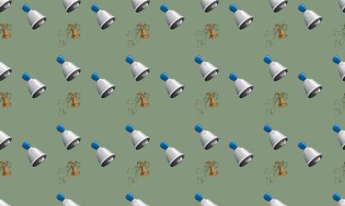 Farklı aksesuarlara sahip renkli arkaplan