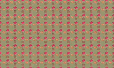 Farklı aksesuarlara sahip renkli arkaplan