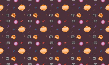 Farklı aksesuarlara sahip renkli arkaplan