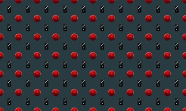 Farklı aksesuarlara sahip renkli arkaplan