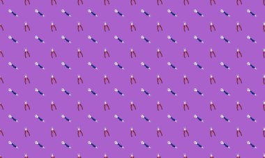 Farklı aksesuarlara sahip renkli arkaplan