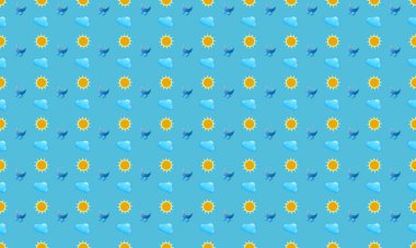 Farklı aksesuarlara sahip renkli arkaplan