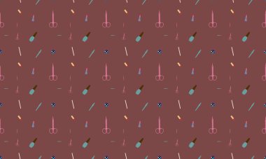 Farklı aksesuarlara sahip renkli arkaplan