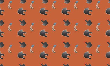 Farklı aksesuarlara sahip renkli arkaplan