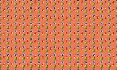 Farklı aksesuarlara sahip renkli arkaplan