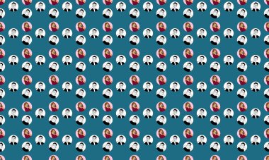 Farklı aksesuarlara sahip renkli arkaplan