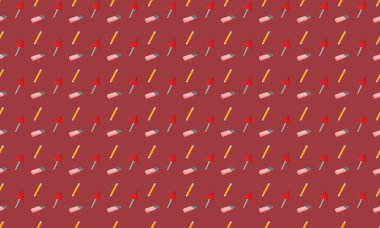 Farklı aksesuarlara sahip renkli arkaplan