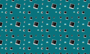 Farklı aksesuarlara sahip renkli arkaplan